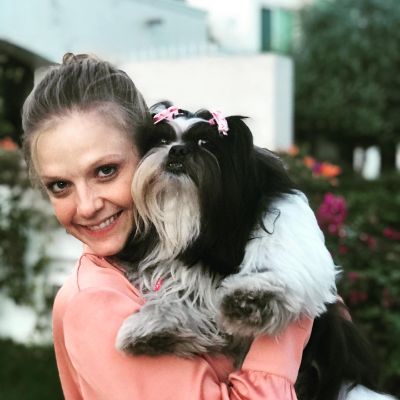 Photo of Ana Layevska along with her beautiful dog, Silvia.